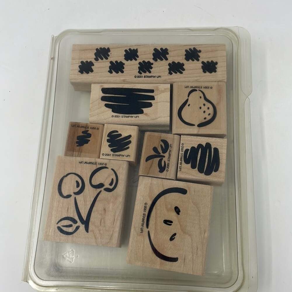 Stampin Up retired Fruit Medley wooden back rubber stamp set